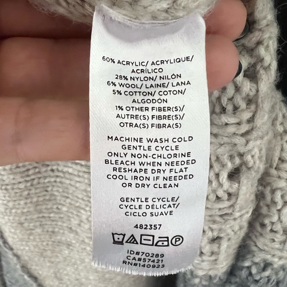 Loft Dolman Patchwork oversized Sweater Tunic in Gray and Beige (Size X-Small) - Picture 7 of 7